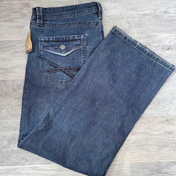 T.K. Axel Blue Jeans Men's 38x30 Denim Stretch Bootcut Pants NWT - Picture 1 of 5